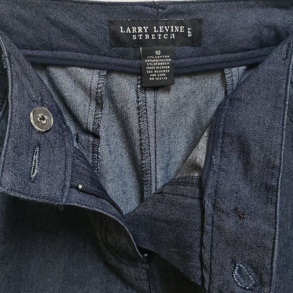 Larry Levine Jeans Womens 10 Black Dark Wash Denim Straight Leg Stretch Casual - Picture 3 of 4